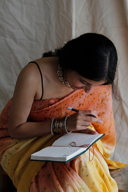 PRIYAM - Eco Printed Chanderi Silk Sari