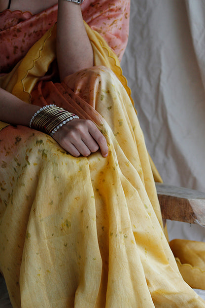 PRIYAM - Eco Printed Chanderi Silk Sari