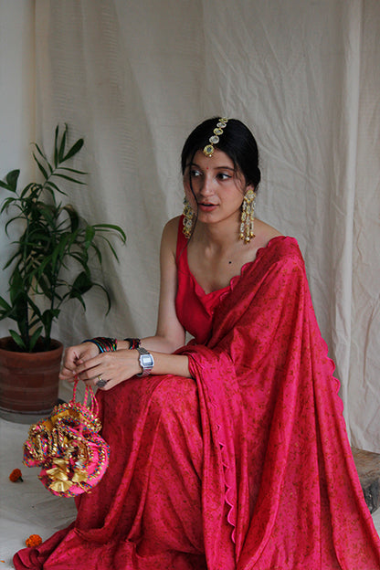 RESH -  Eco Printed Habutai Silk Sari