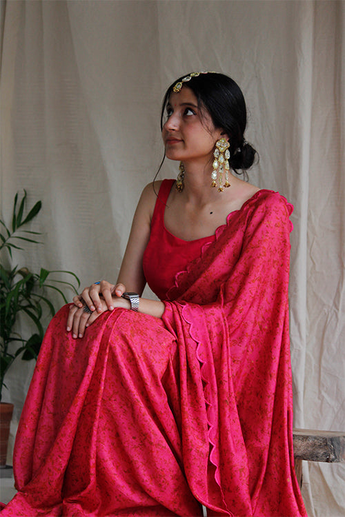 RESH -  Eco Printed Habutai Silk Sari